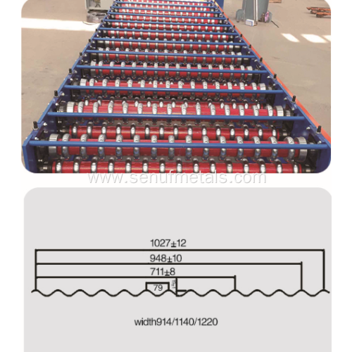 Corrugated roofing sheet roll forming line